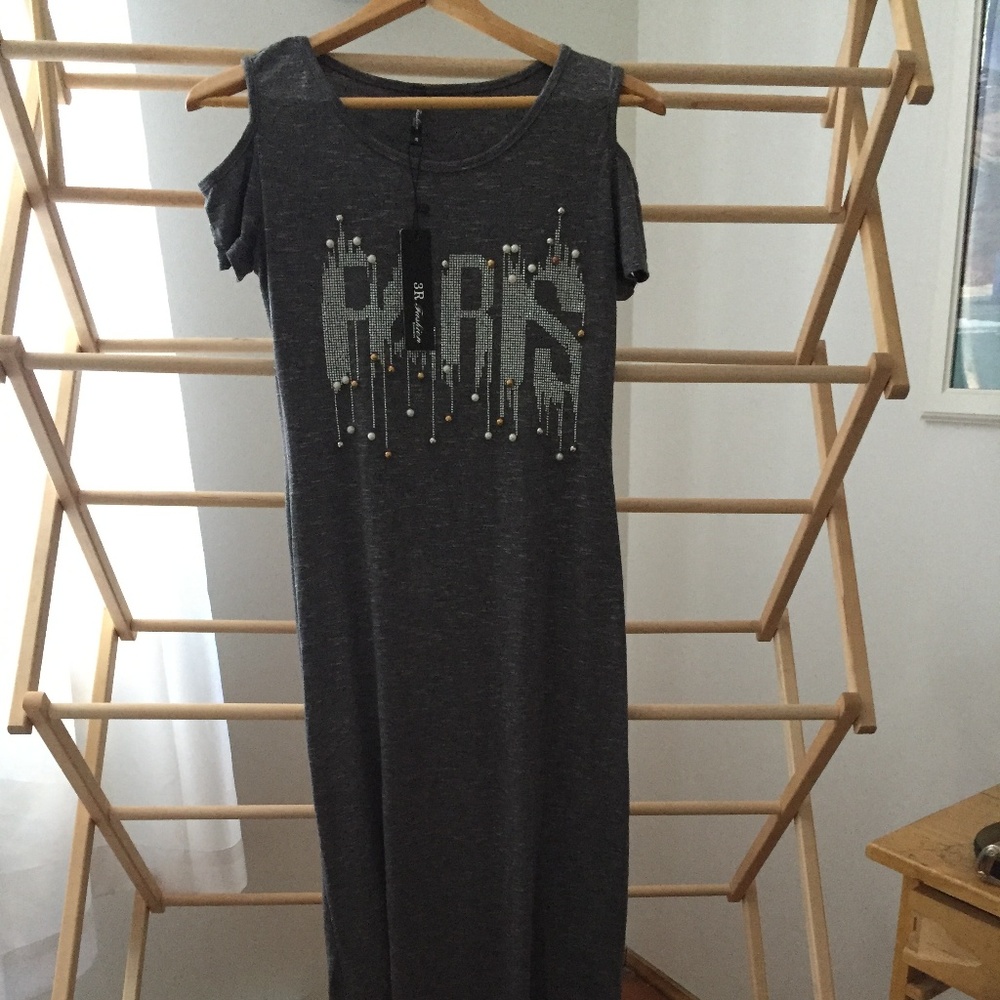 *NEW Maxi dress with cut off shoulders